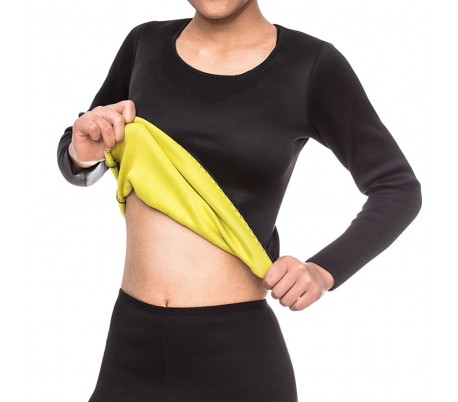 Camiseta de neopreno efecto sauna de manga larga para adelgazar tallas S a XXL