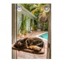 Cama asiento sunny con ventosas en la ventana para gato