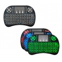 Teclado retroiluminado inalámbrico mini Qwerty con panel táctil para Smart TV