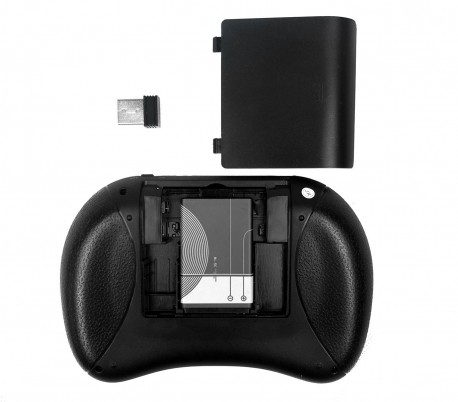 Teclado retroiluminado inalámbrico mini Qwerty con panel táctil para Smart TV