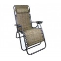 485347 Silla plegable BEIGE EVERTOP totalmente reclinable GRAVITà ZERO
