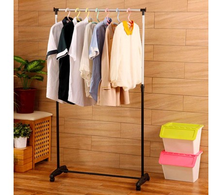 643707 Perchero extensible con ruedas VestiAmo Casa 84x43x93 max h160 cm