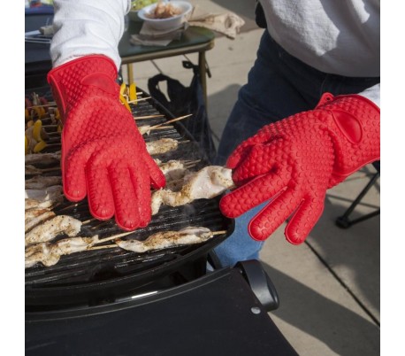 117480 Guante de silicona flexible para horno Hot Hands con antideslizantes