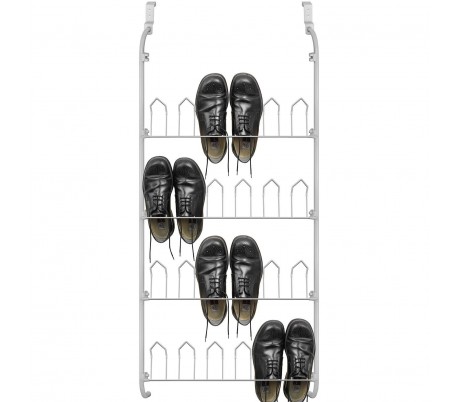 863849 Estante colgante de puerta para zapatos 12 pares blanco 17x60x145 cm meta