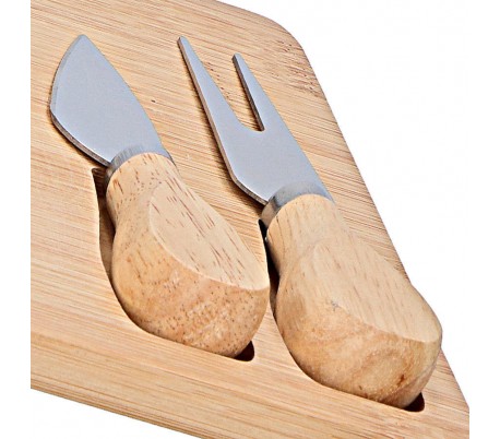 109961 Tabla de bambú ALPINIA para cortar queso con accesorios placa de pizarra