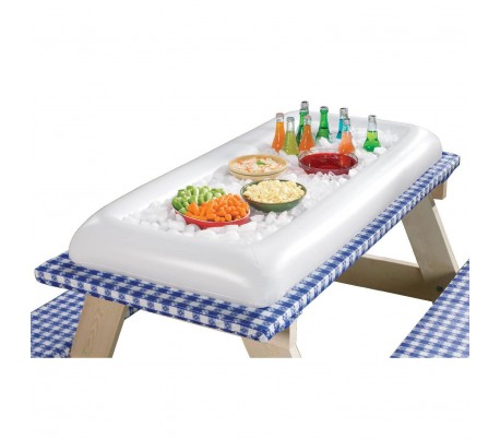 Cojín inflable 134x64cm en PVC para bebidas o bocadillos en la piscina o picnic