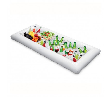 Cojín inflable 134x64cm en PVC para bebidas o bocadillos en la piscina o picnic