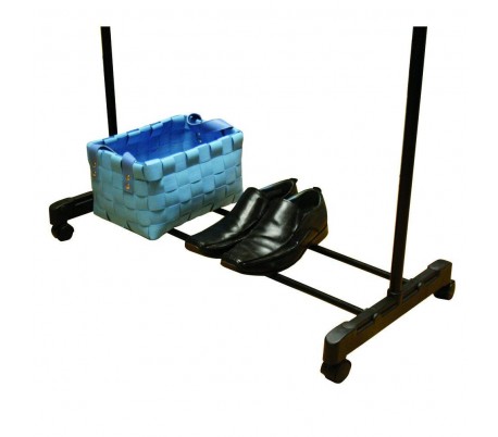 021027 Colgador de ropa extensible de metal con ruedas 83x41x87 max h162 cm