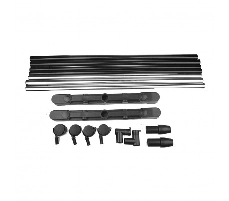 021027 Colgador de ropa extensible de metal con ruedas 83x41x87 max h162 cm