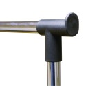 021027 Colgador de ropa extensible de metal con ruedas 83x41x87 max h162 cm