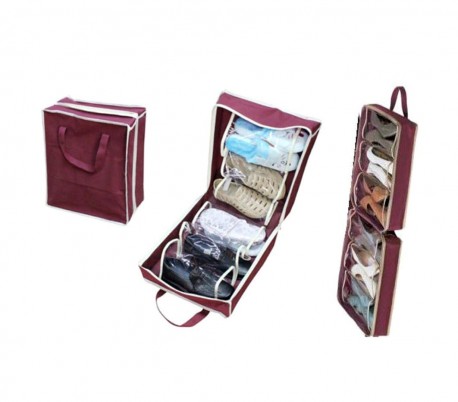 Zapatero de viaje portátil para 6 pares de zapatos