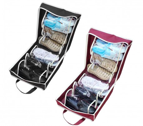 Zapatero de viaje portátil para 6 pares de zapatos