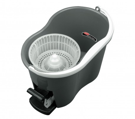 810779 Cubo con pedal y fregona CNET 6L giratoria de 360​​° de microfibra