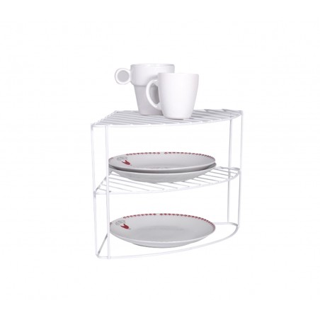 980504  Estantería rinconera para cocina en metal pintado 3 niveles