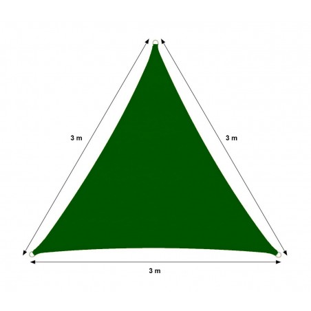 482360 Sombrilla Verde 3x3x3m con ganchos reforzados y cuerda de nylon