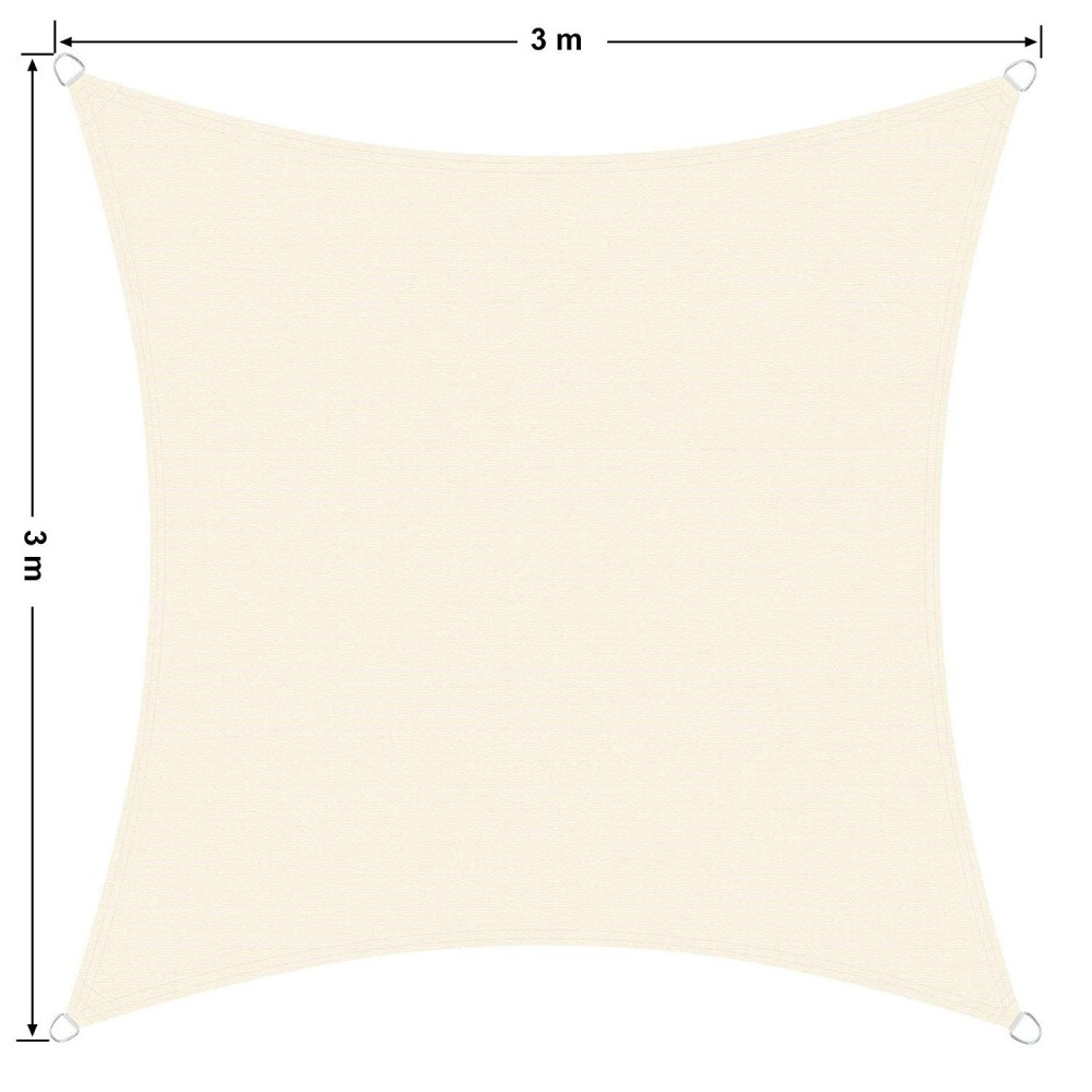 482407 Toldo QUADRATO Beige 3x3m con ganchos...