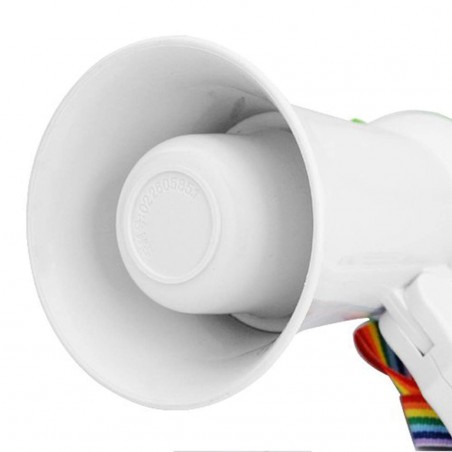 HQ-08 Megáfono portátil en PVC integrada música correa y asa plegable