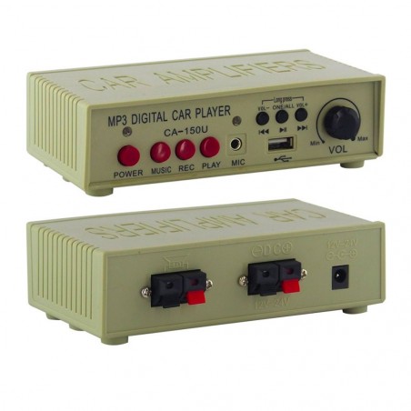 Megáfono coche de PVC con amplificador de lector USB para anuncios y publicidad