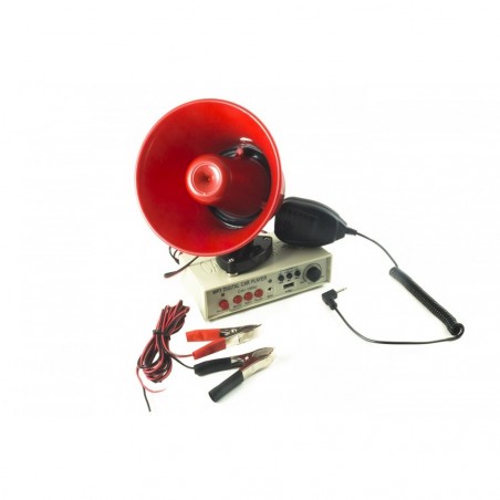 Megáfono coche de PVC con amplificador de lector USB para anuncios y publicidad