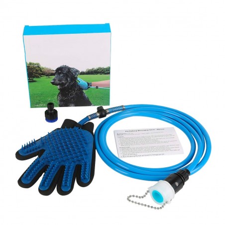 CL-018 Guante ducha y masaje animales tubo acoplamiento universal integrado