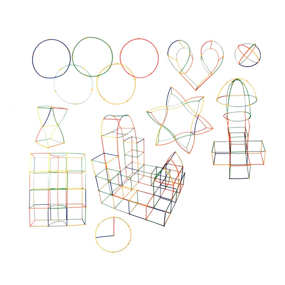 Juego de pajitas para construcciones 3D con...