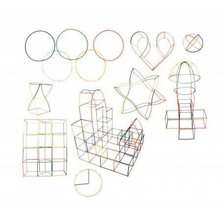 Juego de pajitas para construcciones 3D con accesorios 600 piezas
