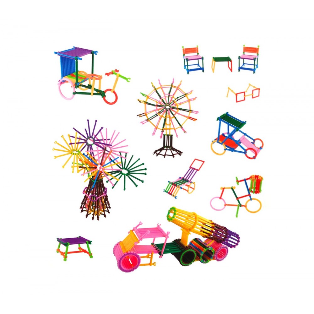 Juego de pajitas para construcciones 3D con...