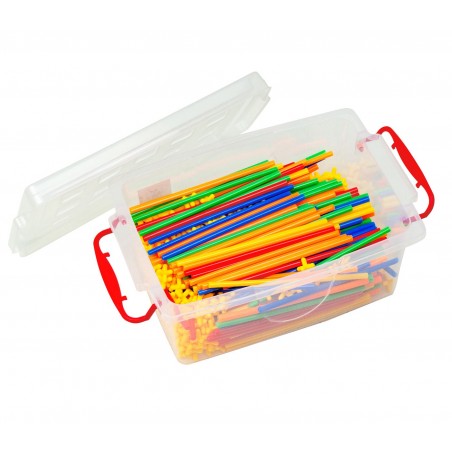 Juego de pajitas para construcciones 3D con accesorios 600 piezas