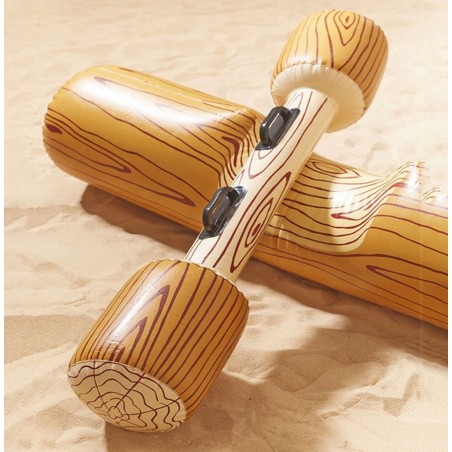 Juego para piscina 4 piezas inflables 2 canoas 2 bumpers 140x35 cm