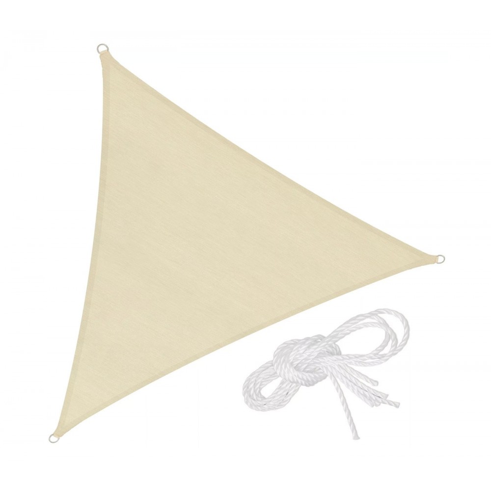 482384 Toldo triangular para exterior BEIGE 5x5x5 mt con cuerda