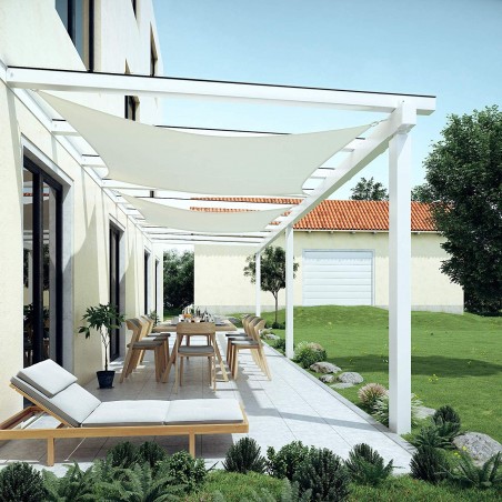 482445 Toldo Cuadrado para exterior BEIGE 5x5m ganchos reforzados