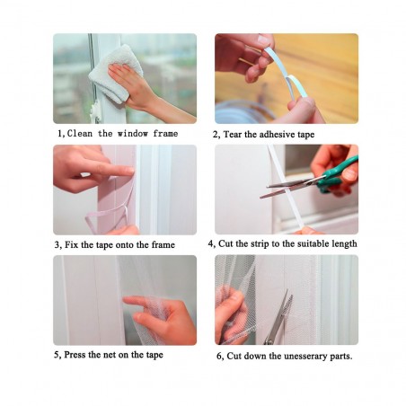 000133 Cortina universal insectos Welkhome 150x180 cm poliéster y cierre