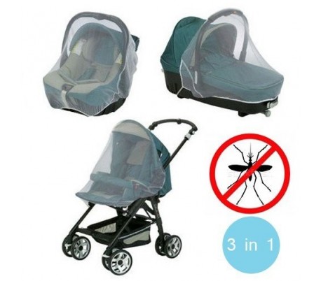 3en1 Mosquitera para el carrito de paseo/Sillita coche/Moisés-Medida universal