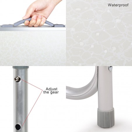 Mesa plegable de aluminio FUBUCA para camping con taburetes 120x60x70cm