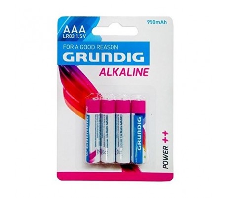 Paquete de 4 pilas alcalinas - Grundig AAA alcalina LR03 stylus 1.5V 950 mAh