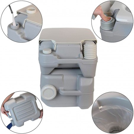 Baño portátil FUBUCA 20Lt con bomba de descarga 41x35x41 cm