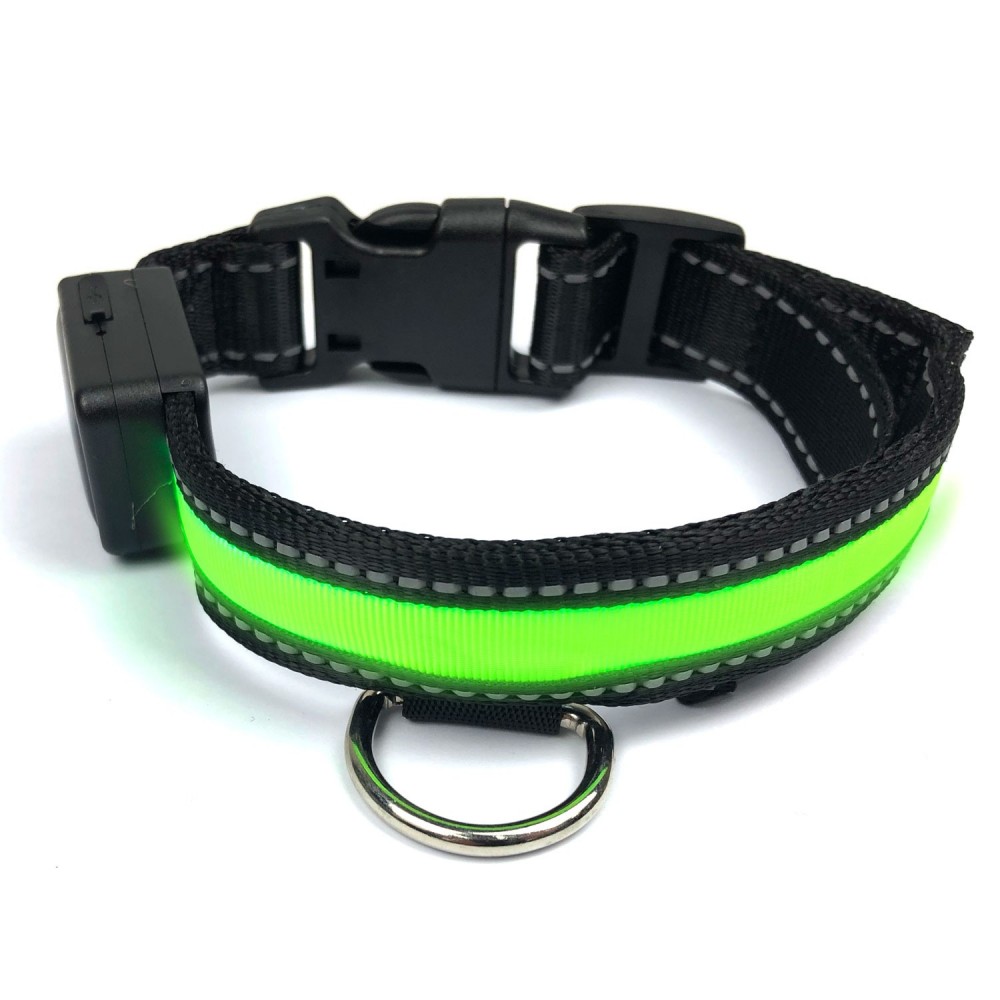 FUBUCA Collar luz LED ajustable para perros con...