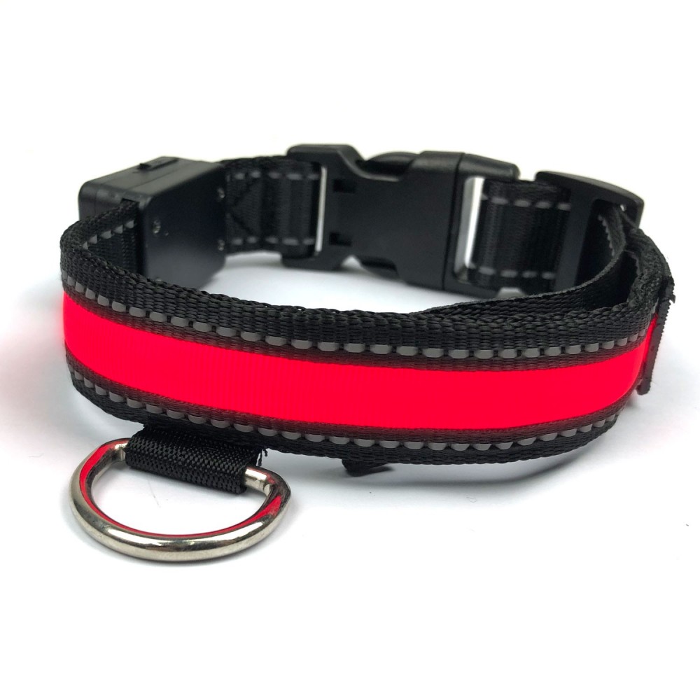 FUBUCA Collar luz LED ajustable para perros con...