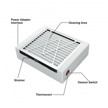 605203 Aspirador limado de uñas LIDAN con filtro lavable extraíble 228x183x85mm