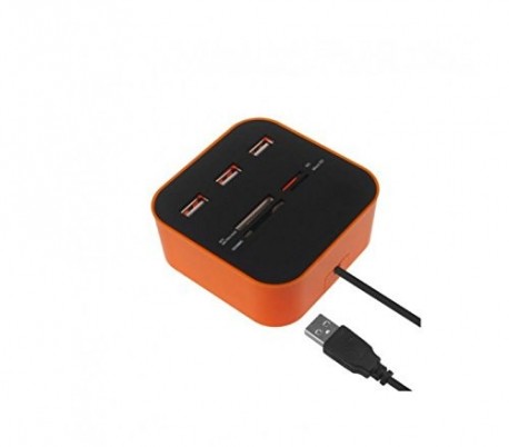 Lector de tarjetas hub con 3 puertos usb 2.0...