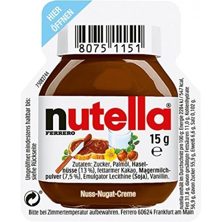 Cacao Nutella paquete de ahorro 120 paquetes de 15g de crema untable
