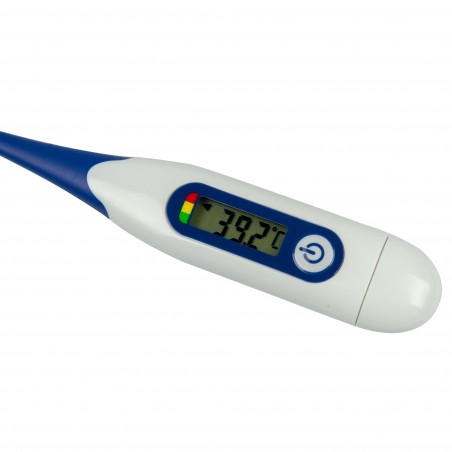 Termómetro electrónico digital con pantalla LCD con colores de punta flexible