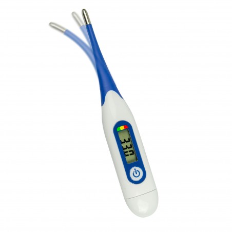 Termómetro electrónico digital con pantalla LCD con colores de punta flexible