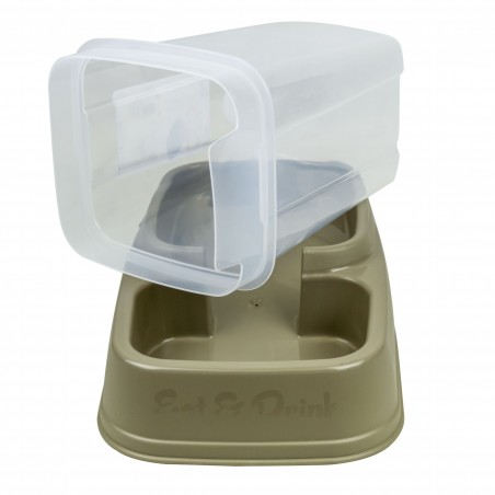 100930 Dispensador automático para mascotas 2en1 Eat and Drink agua y comida 8L