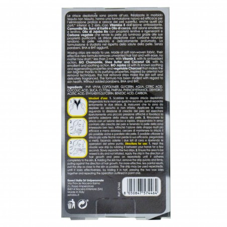 574464 12 bandas depilatorias SETABLU de carbón negro depurativo body y bikini