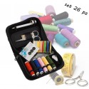 Set de costura portátil compuesto por 26 piezas en organizador de viaje pequeña