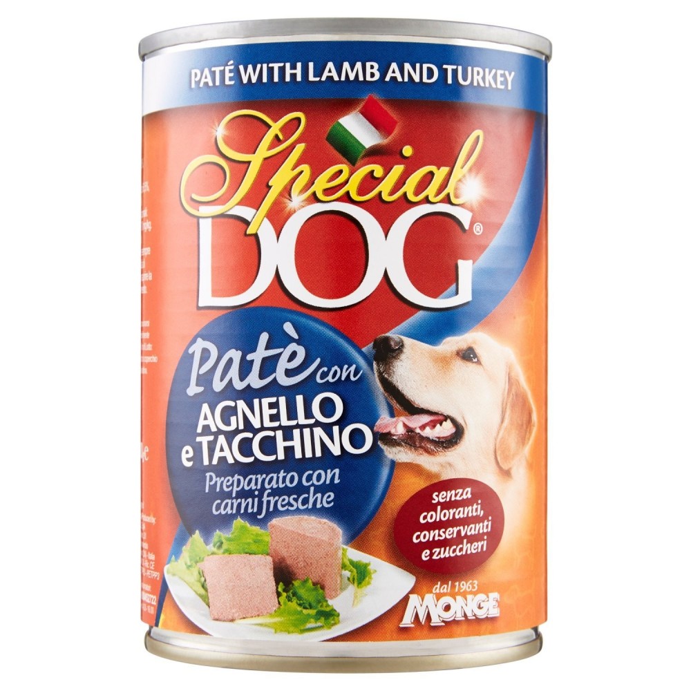 Paté SPECIAL DOG cordero y pavo para perros 400g con vitaminas