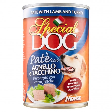 Paté SPECIAL DOG cordero y pavo para perros 400g con vitaminas