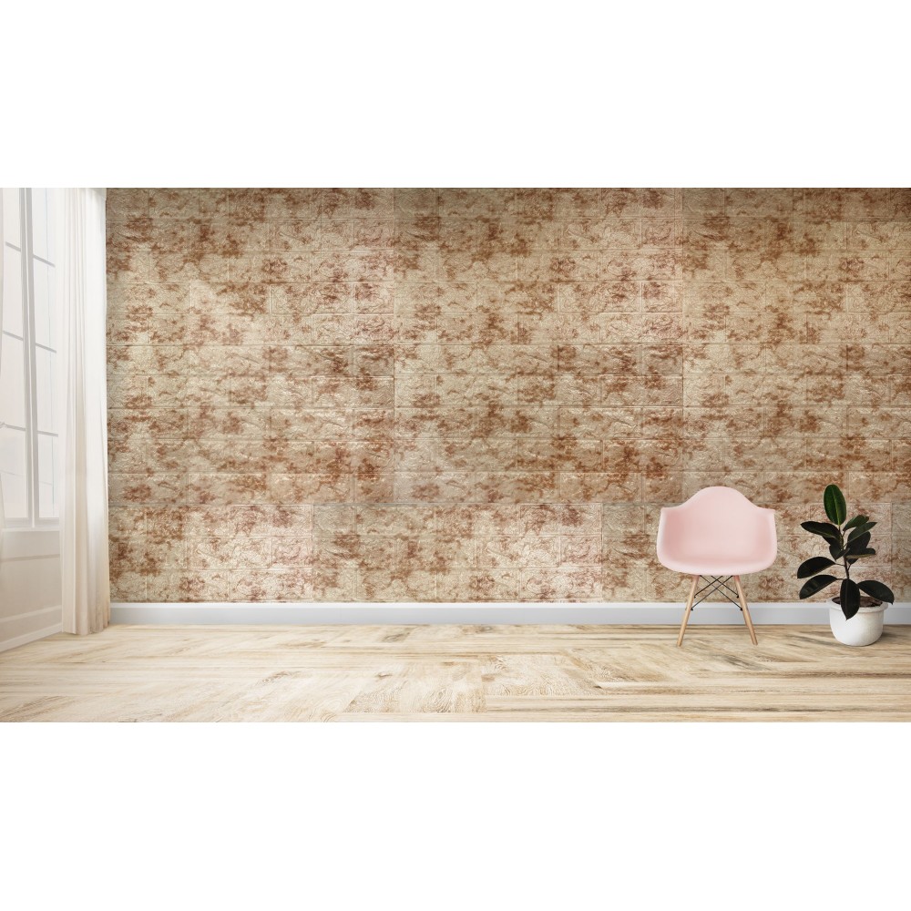 965440 Papel efecto 3D PE Marrón resiste los...