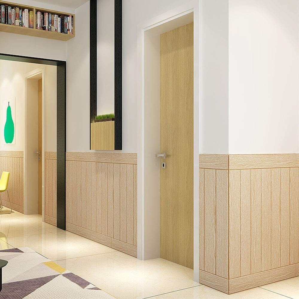 965488 Papel efecto 3D PE Madera Caova resiste...